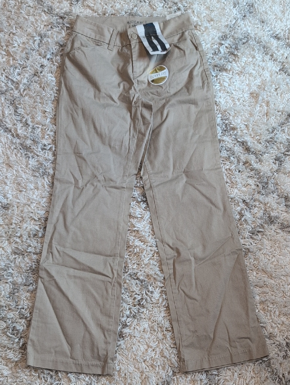 Women's Lee Riders Khaki Curvy Fit Chinos - Beige, Size 6 NWT